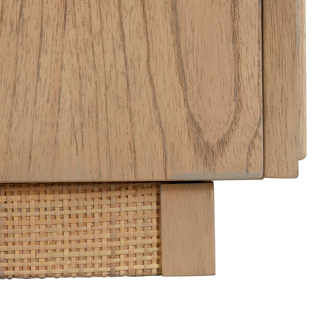 Elsa Mindi Wood Desk - 6 Soft-Close Drawers, Blonde Natural