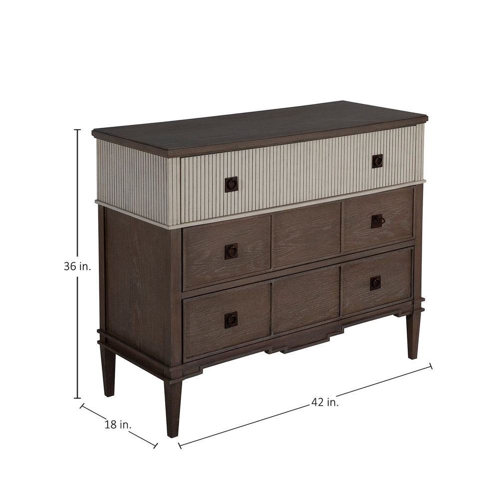 Winslet Oak Sungkai Wood Chest - 3 Drawers, Cerused Natural Gray