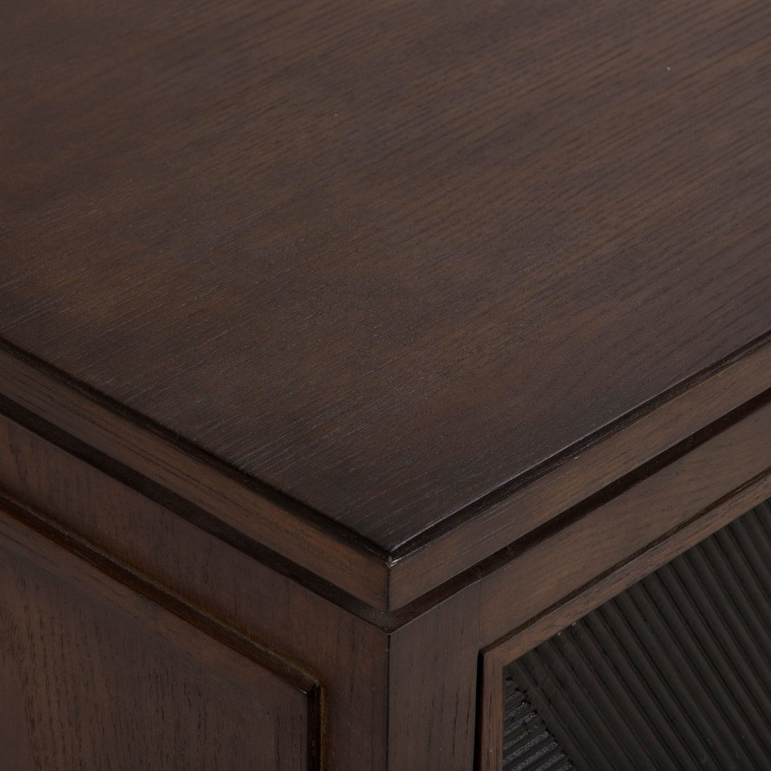 Saffron Oak Transitional Cabinet - 8 Shelves, Tuscan Brown