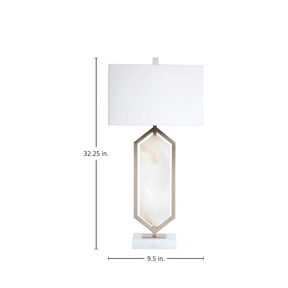 Braden Alabaster Antique Brass Table Lamp - 32.25 In. H