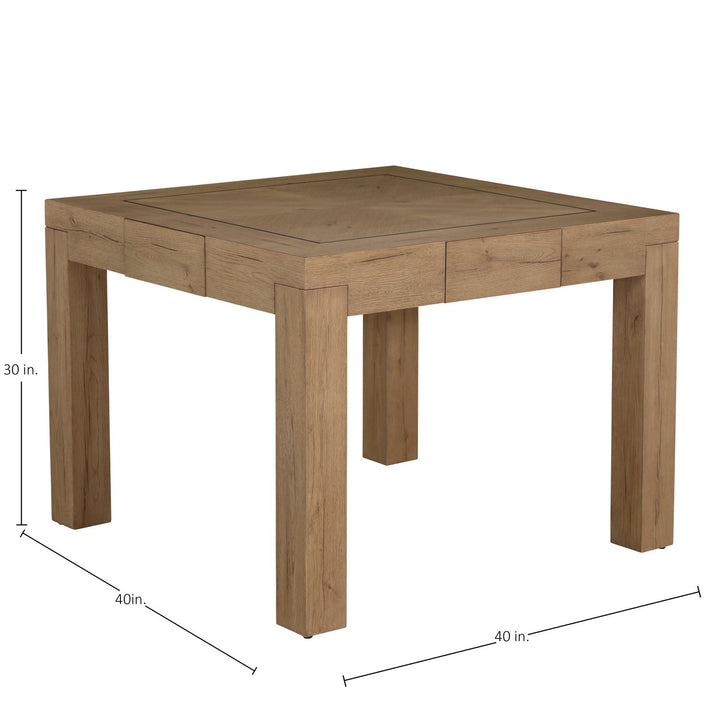 Highland Oak Square Legged Dining Table - Dawn, 40 In. W X 30 In. H