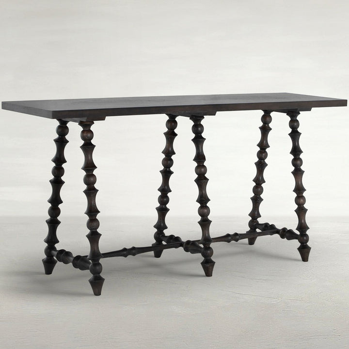 Kirkwood Mindi Veneer Rectangle Trestle Console Table - 70 In. W X 34.25 In. H