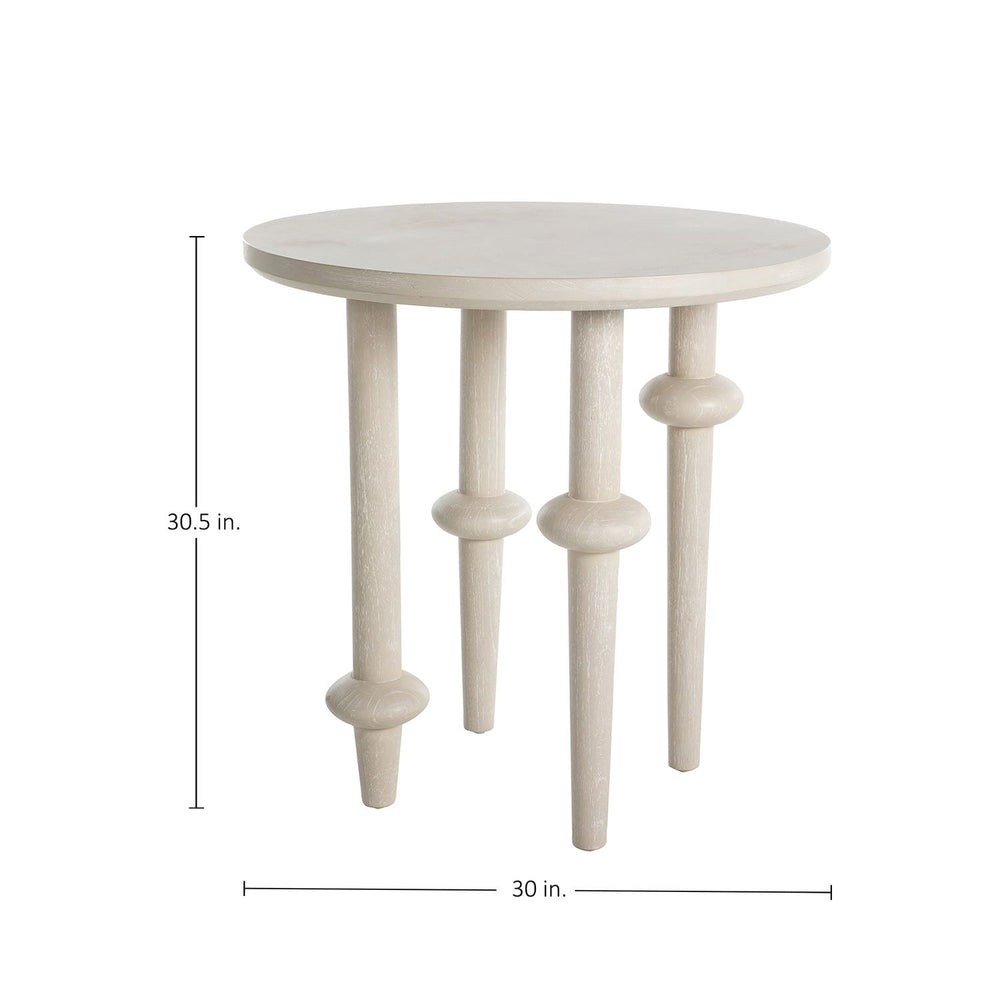 Aba Mindi Wood Round Side Table - 30 In. W X 30.5 In. H