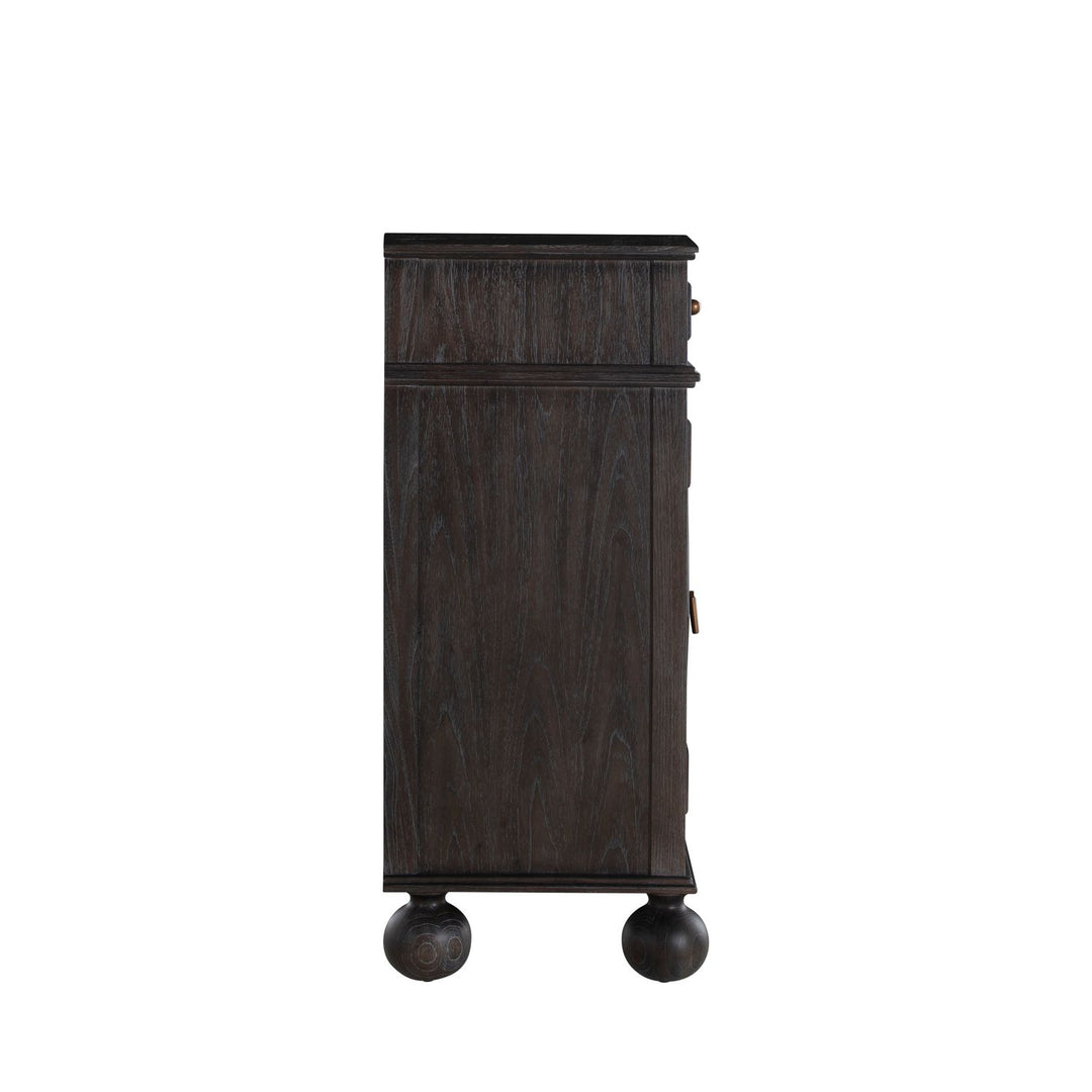 Ezekiel Mindi Wood Sideboard - 3 Shelves, Cerused Forest Black