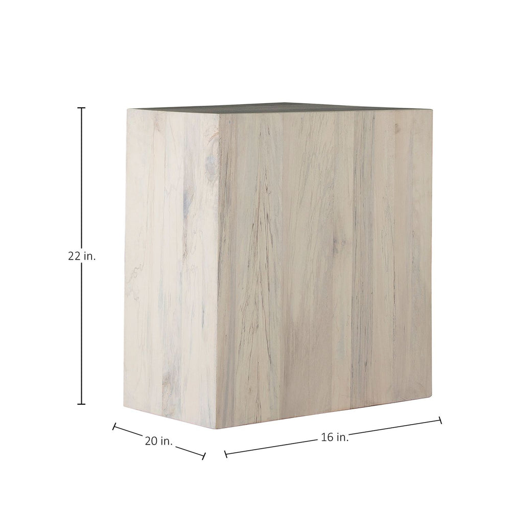 Alistair Natural Spalted Wood Rectangle Side Table - 16 In. W X 22 In. H