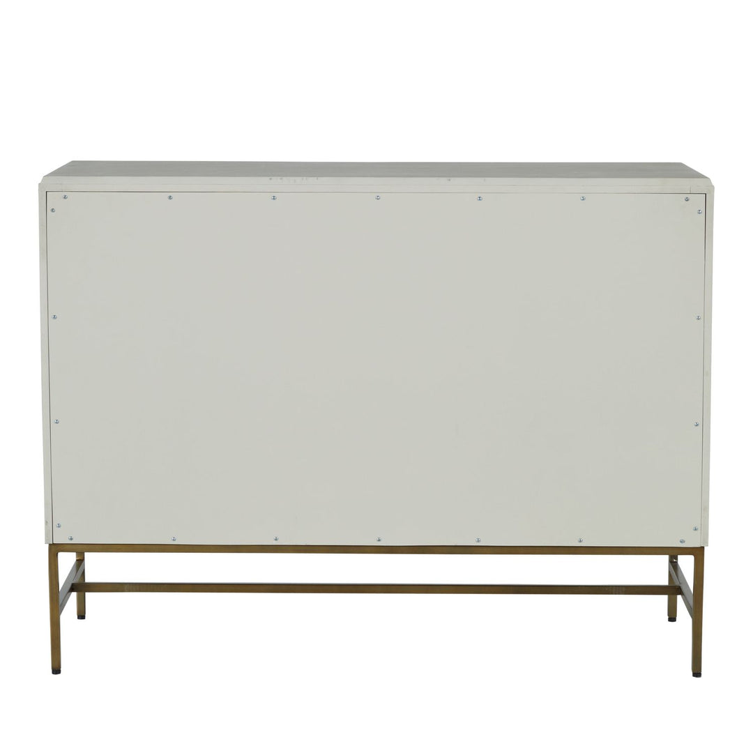 Maya Mindi Dresser - 5 Drawers, Cerused White