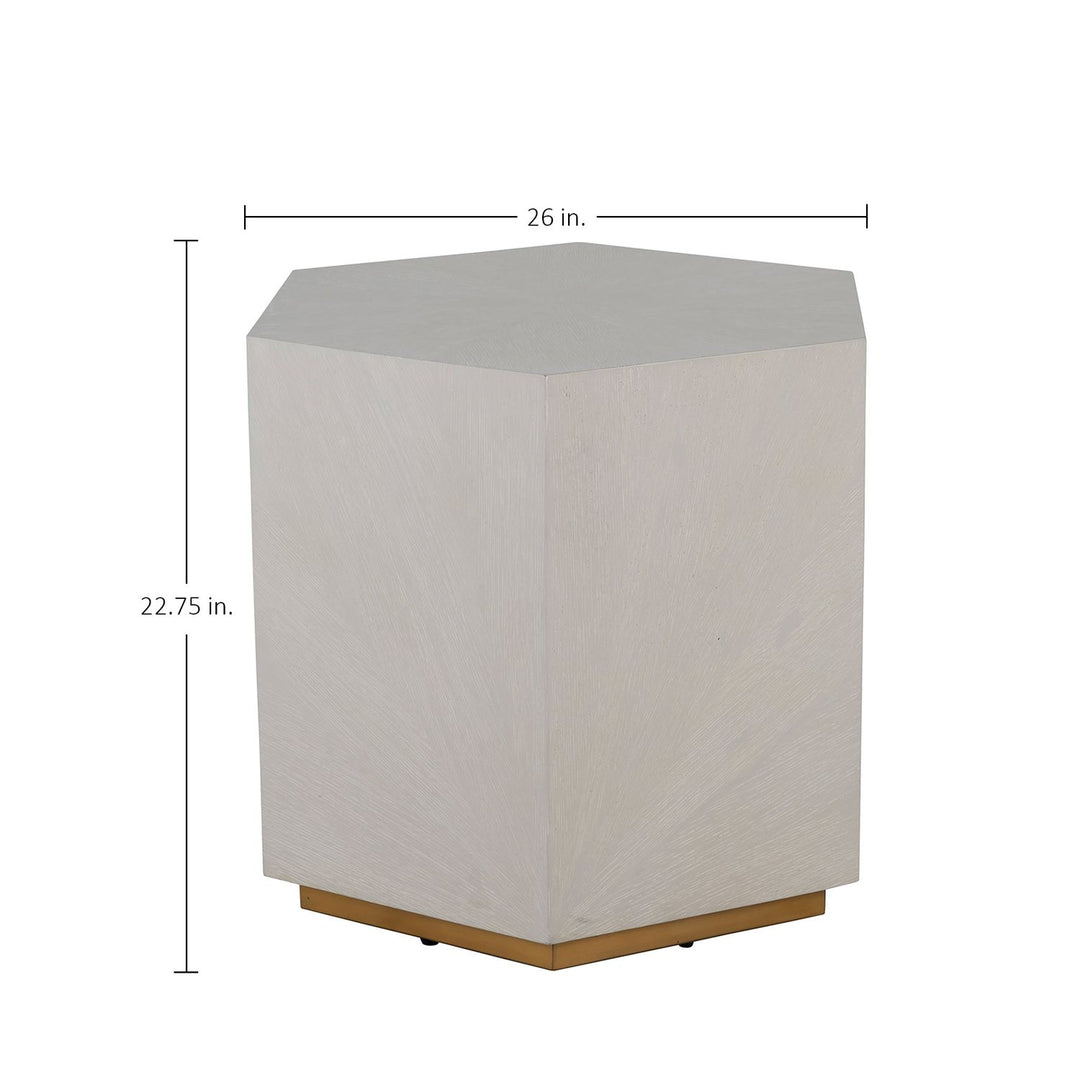 Winslet Iron Hexagon Pedestal Side Table - 26 In. W X 22.75 In. H