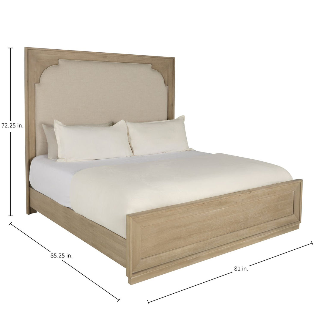 Windsor Upholstered Mahogany Wood Bed