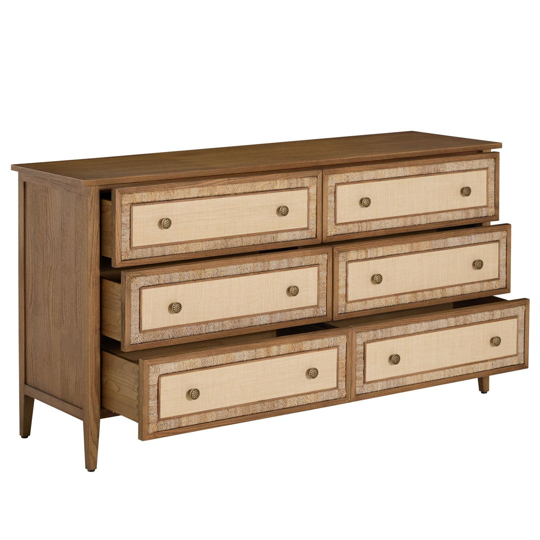 Grand Bermuda Sungkai Wood Dresser - 6 Drawers