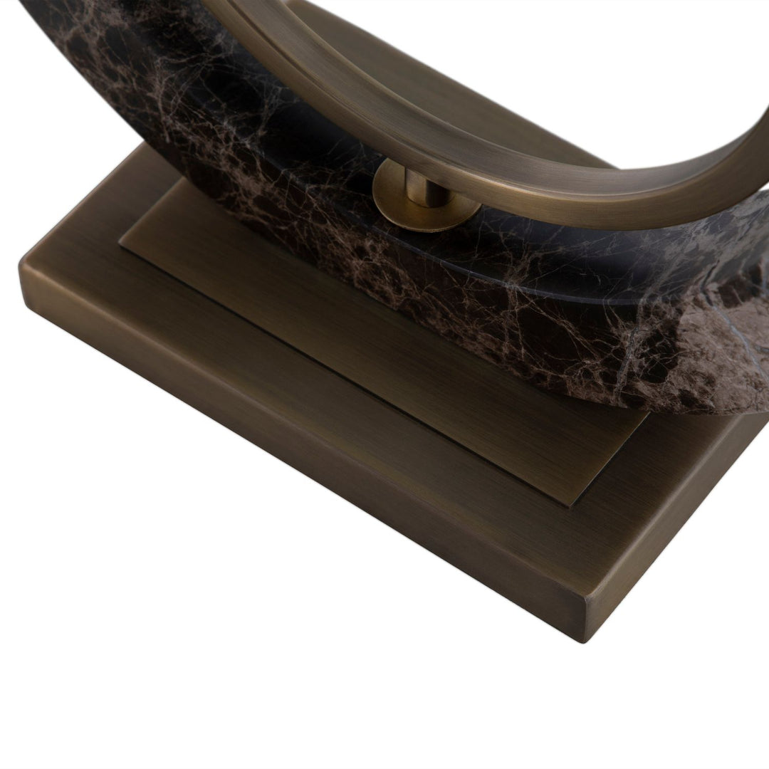 Janelle Marble Metal Antique Brass Table Lamp - 26.75 In. H