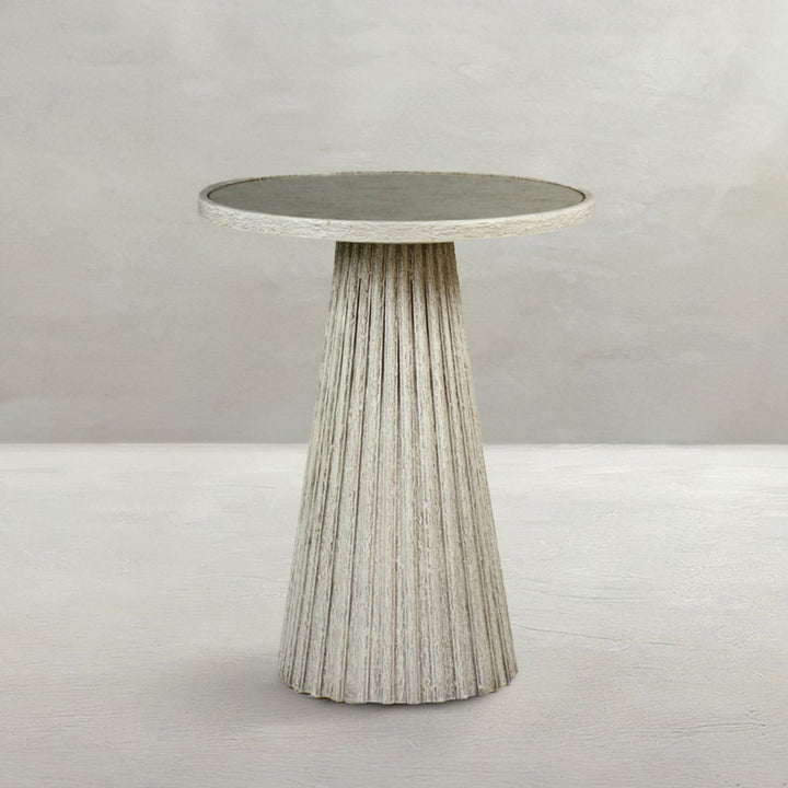 Kingsley Wood Round Pedestal Side Table - 20 In. W X 25.25 In. H