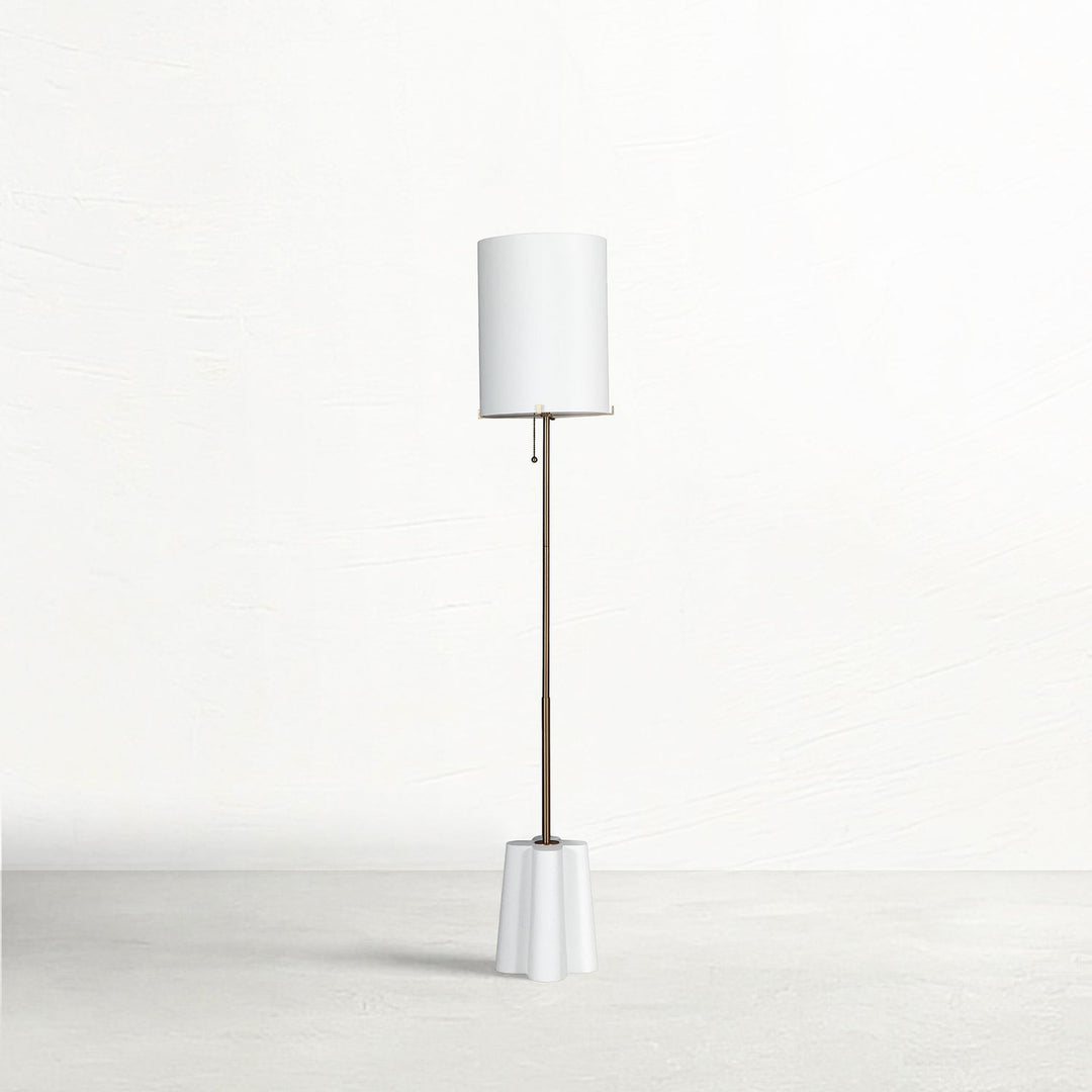 Florence Brushed Brass Cylinder Floor Lamp - 58.25 In. H