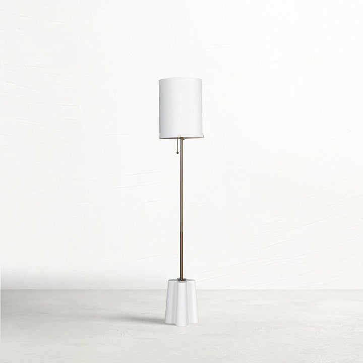 Florence Brushed Brass Cylinder Floor Lamp - 58.25 In. H