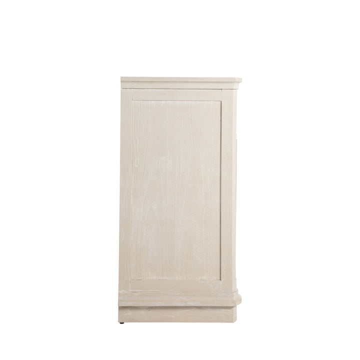 Meredith Mindi Wood Wavy Dresser - 6 Drawers, Textured Cerused White