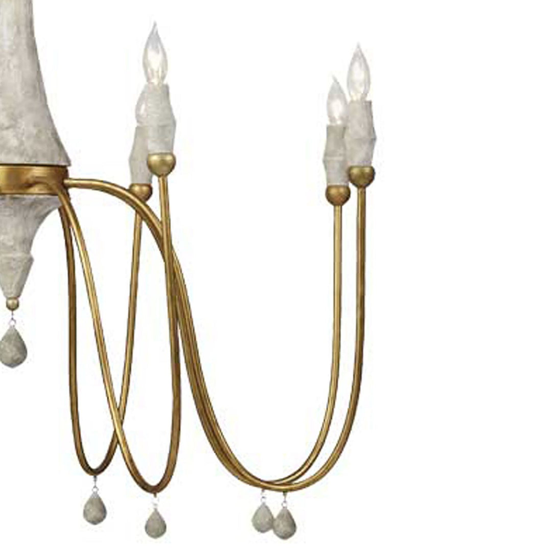 Clay Metal Vintage Gold Chandelier - 41 In. D X 37 In. H