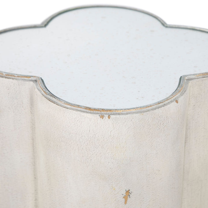 Cassandra Resin Quatrefoil Pedestal Side Table - 18 In. W X 20.25 In. H