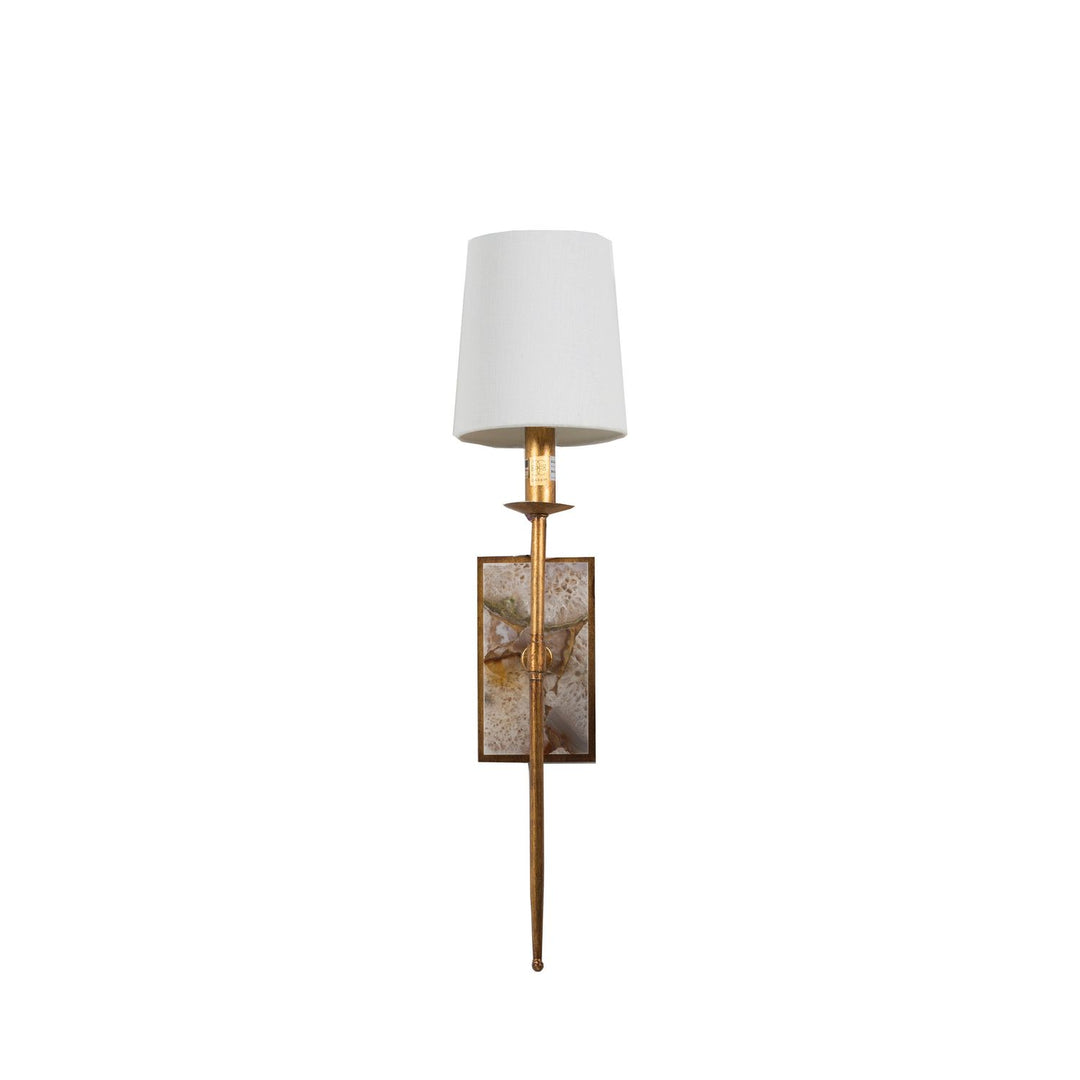 Garnet Metal Gilded Gold Wall Sconce - 5.75 In. D X 23 In. H
