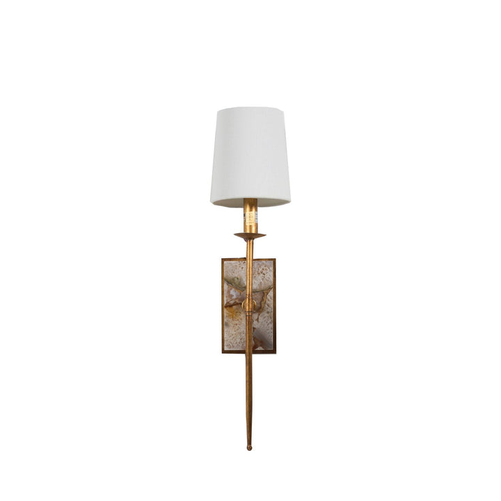Garnet Metal Gilded Gold Wall Sconce - 5.75 In. D X 23 In. H
