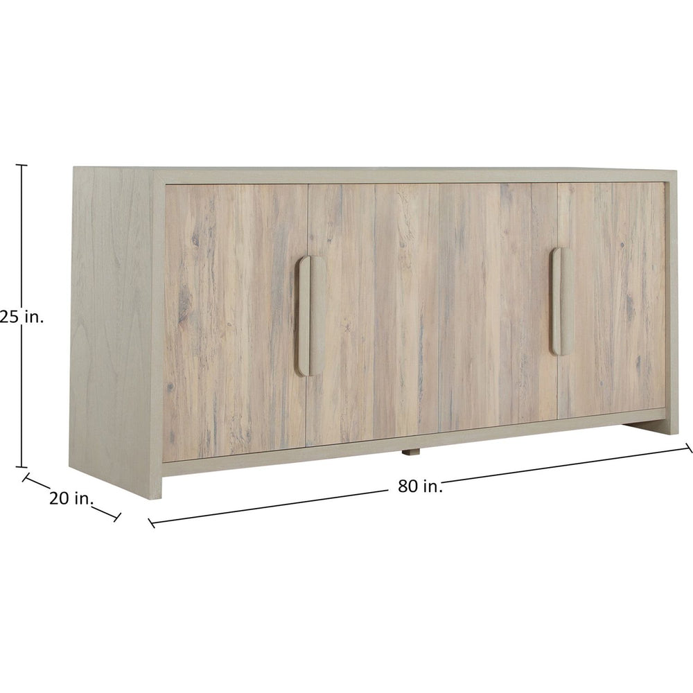 Zacariah Mindi Wood Sideboard - 2 Shelves, Natural Salted