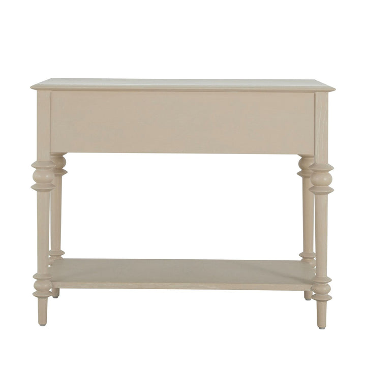Anastasia Oak Wood Nightstand - 1 Drawer, Cerused White
