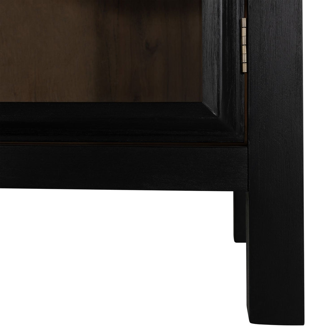 Elias Mindi Wood Transitional Cabinet - 4 Shelves, Antique Bronze