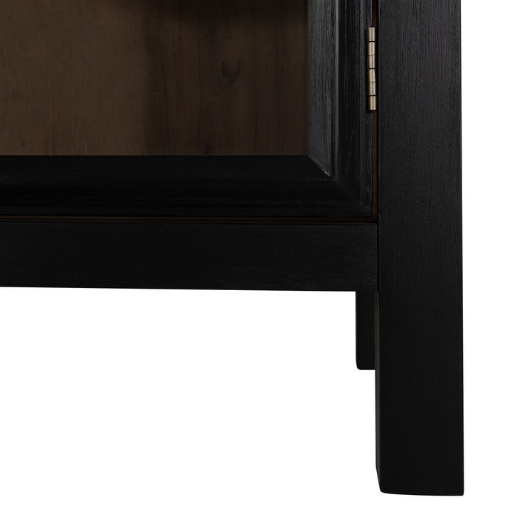 Elias Mindi Wood Transitional Cabinet - 4 Shelves, Antique Bronze