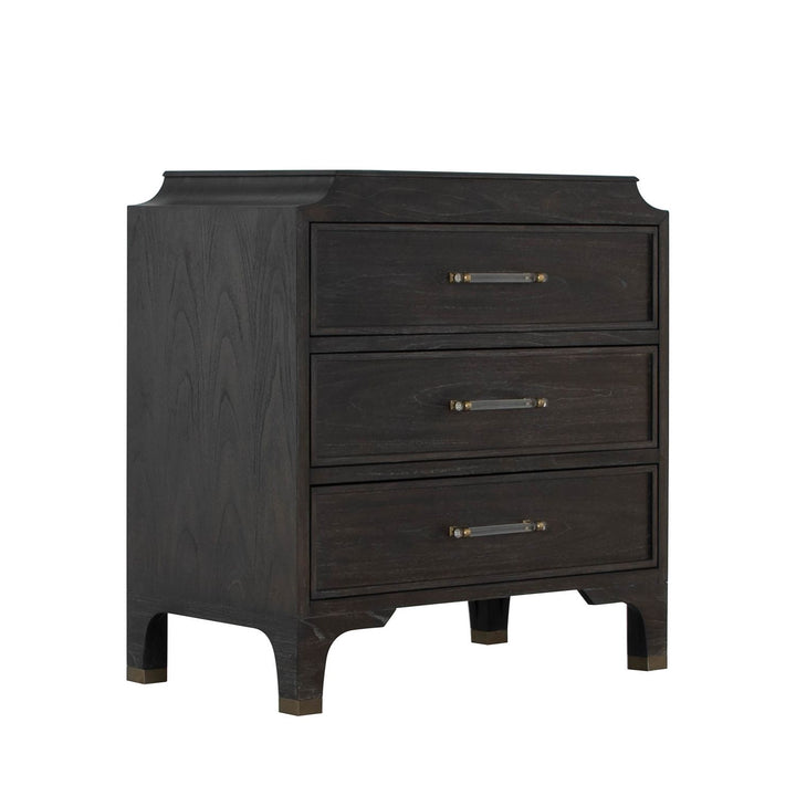 Alexandra Mindi Wood Storage Chest - 3 Drawers, Cerused Forest Black