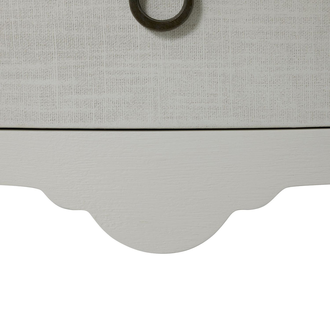 Sarah Mahogany Wood Serpentine Chest - 3 Drawers, Antique White