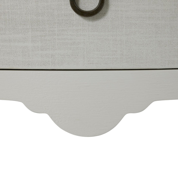 Sarah Mahogany Wood Serpentine Chest - 3 Drawers, Antique White