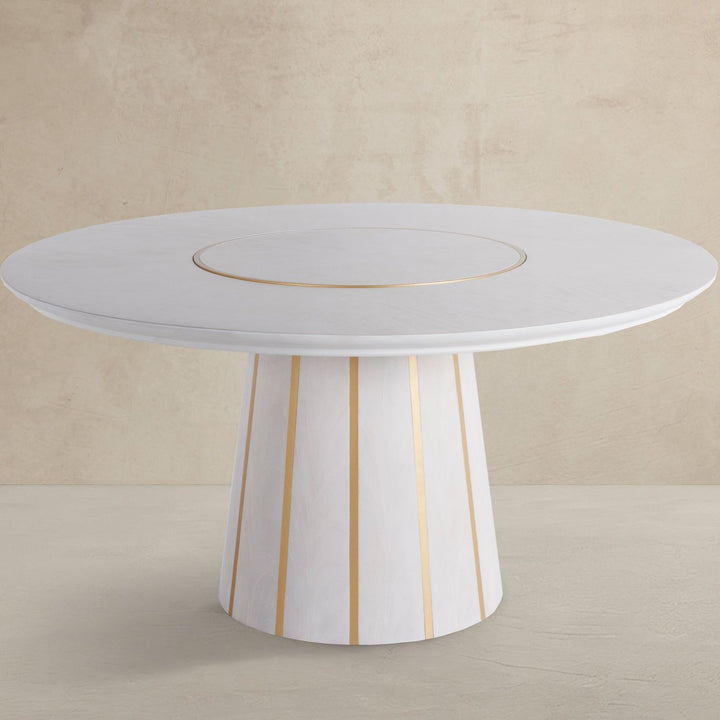 Morgan Wood Round Pedestal Dining Table - 60 In. W X 30.25 In. H
