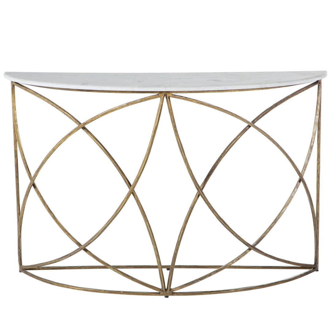 Wayland Iron Half-Circle Frame Console Table - 48 In. W X 31.25 In. H