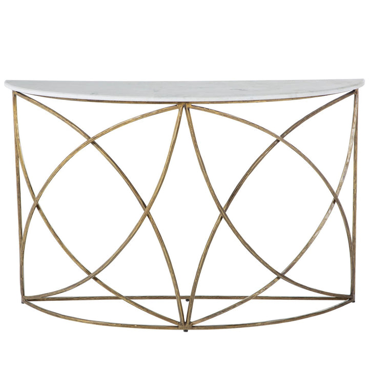 Wayland Iron Half-Circle Frame Console Table - 48 In. W X 31.25 In. H