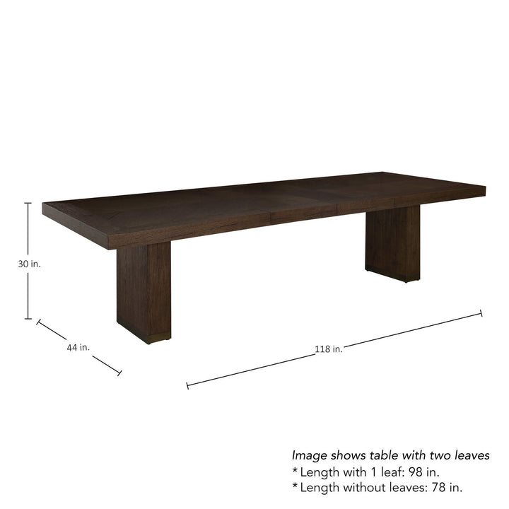 Highland Oak Rectangle Legged Extension Dining Table - Dusk, 78 In. W X 30 In. H
