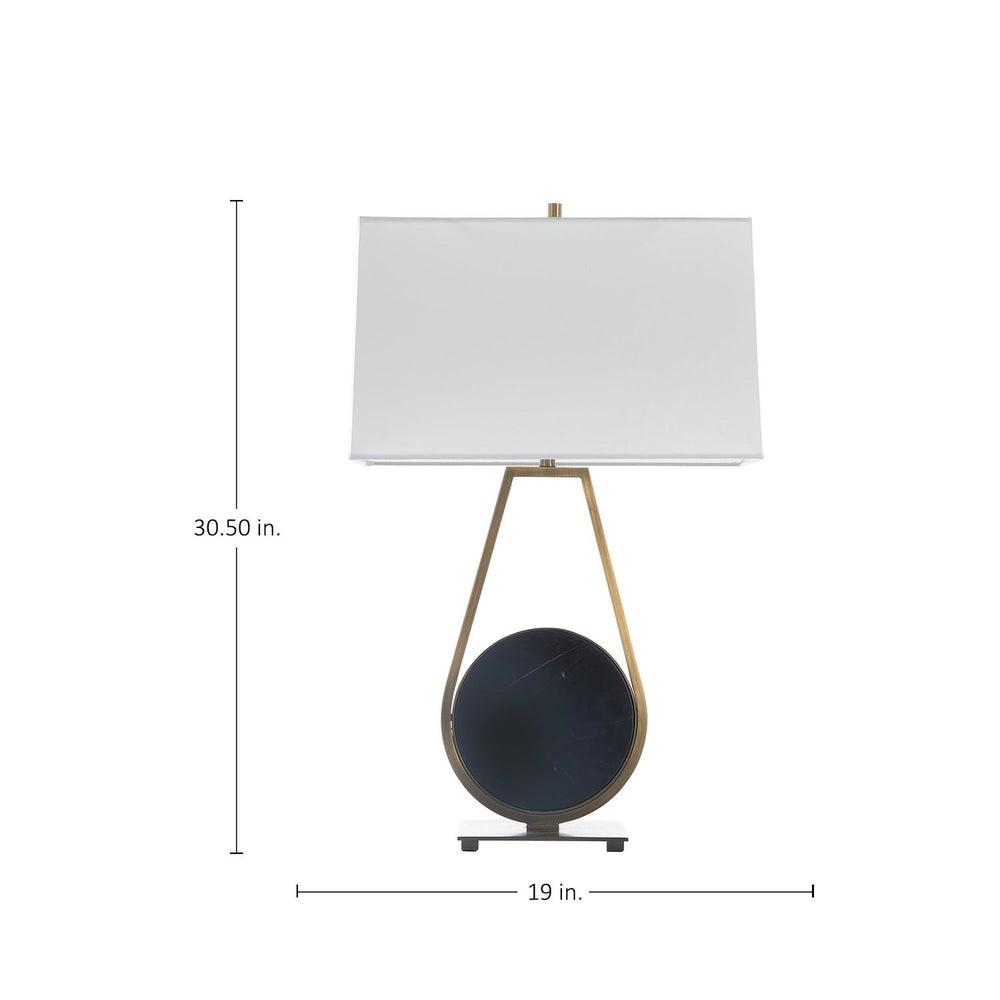 Emerald Ceramic Antique Brass Table Lamp - 30.5 In. H, Black