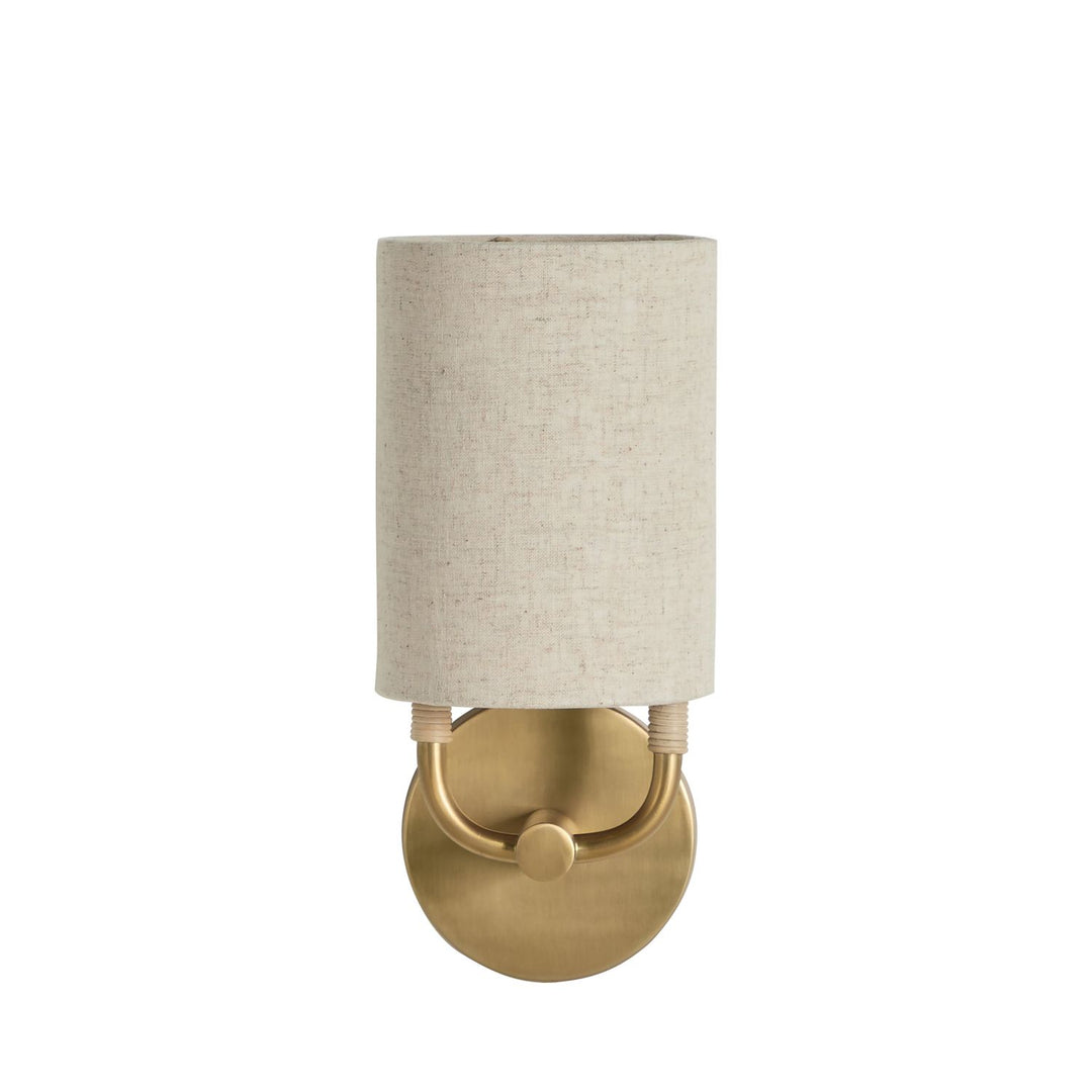 Shorelight Satin Brass Rattan Wall Sconce - 5.75 In. D X 12.5 In. H