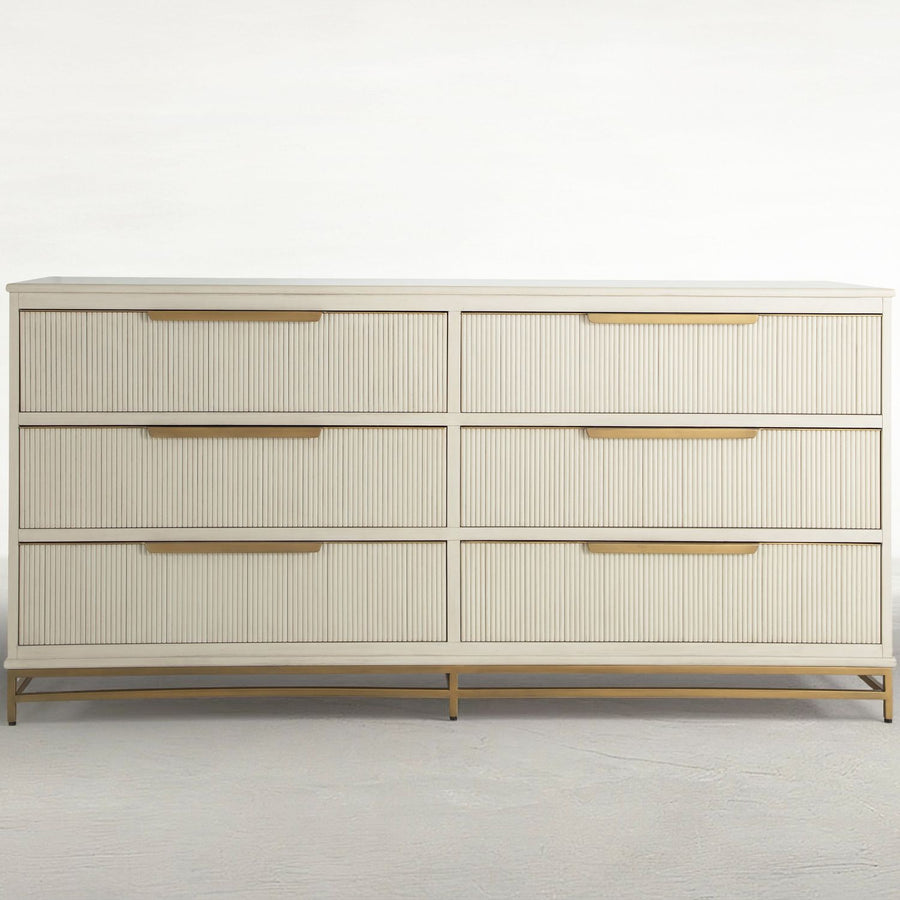 Riggs Wood Dresser - 6 Drawers, Distressed Antique White