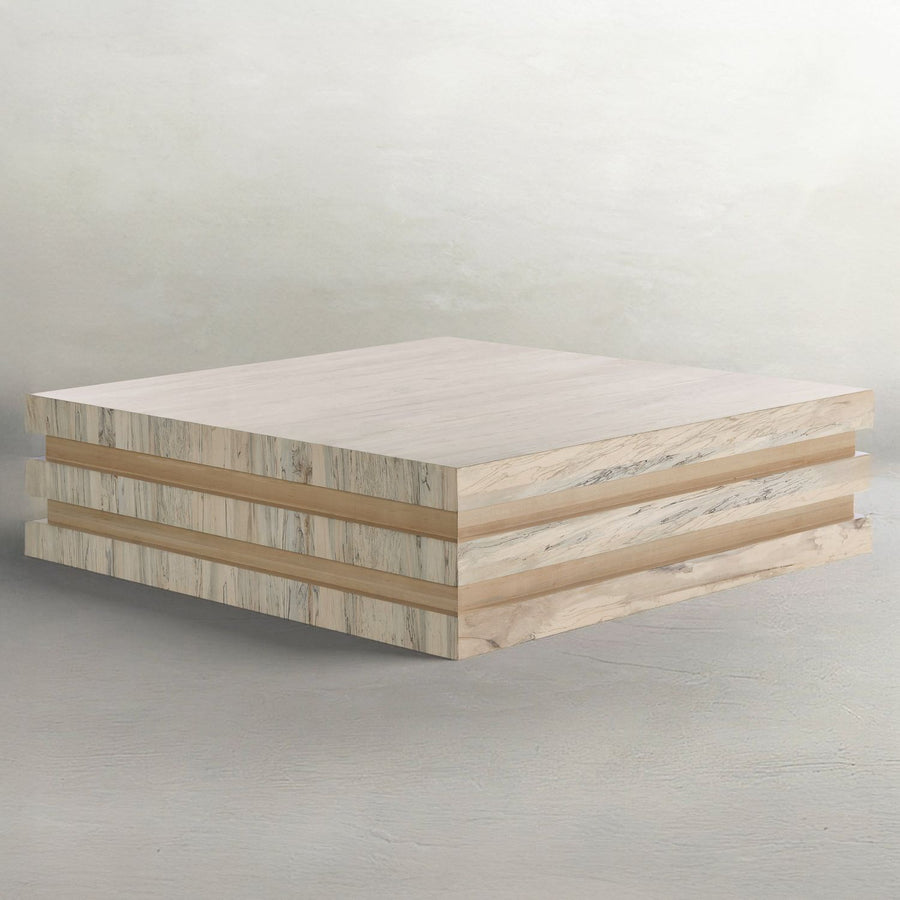 Bourne Wood Square Pedestal Coffee Table - 47 In. W X 15 In. H