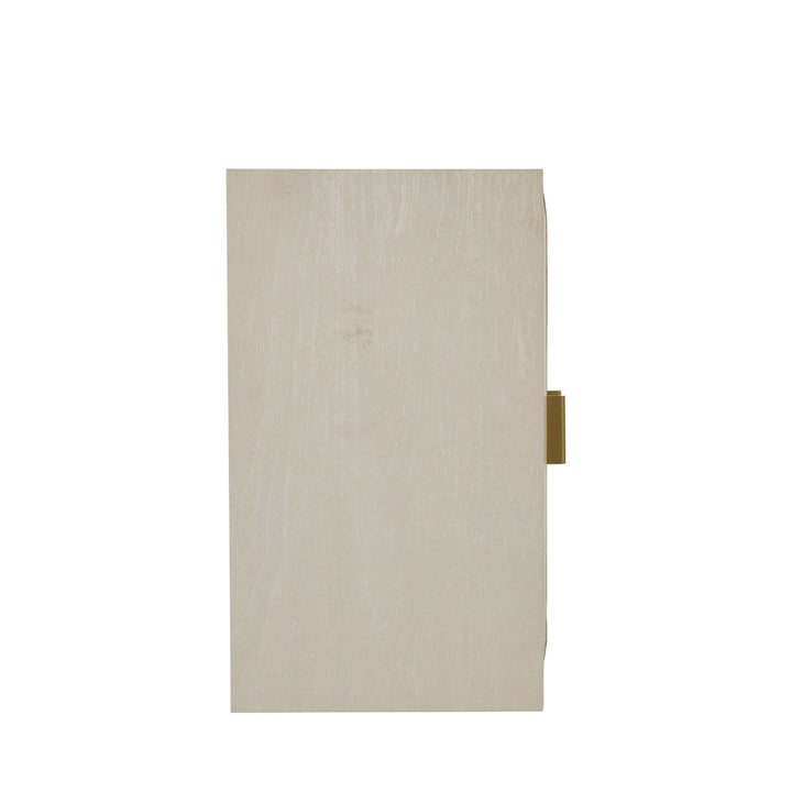 Whitley Mindi Wood Nightstand - 2 Drawers, Cerused White