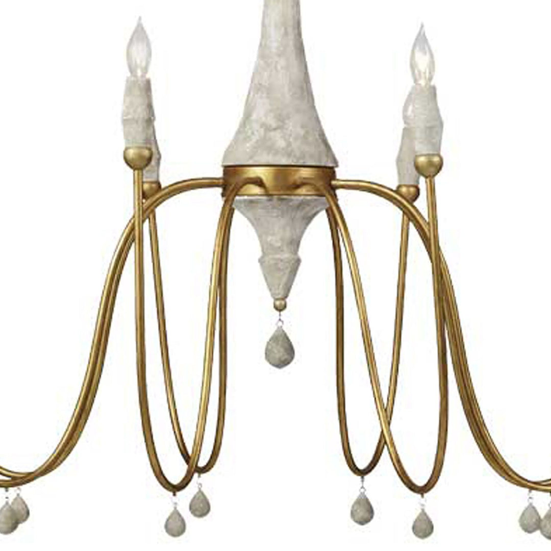 Clay Metal Vintage Gold Chandelier - 41 In. D X 37 In. H