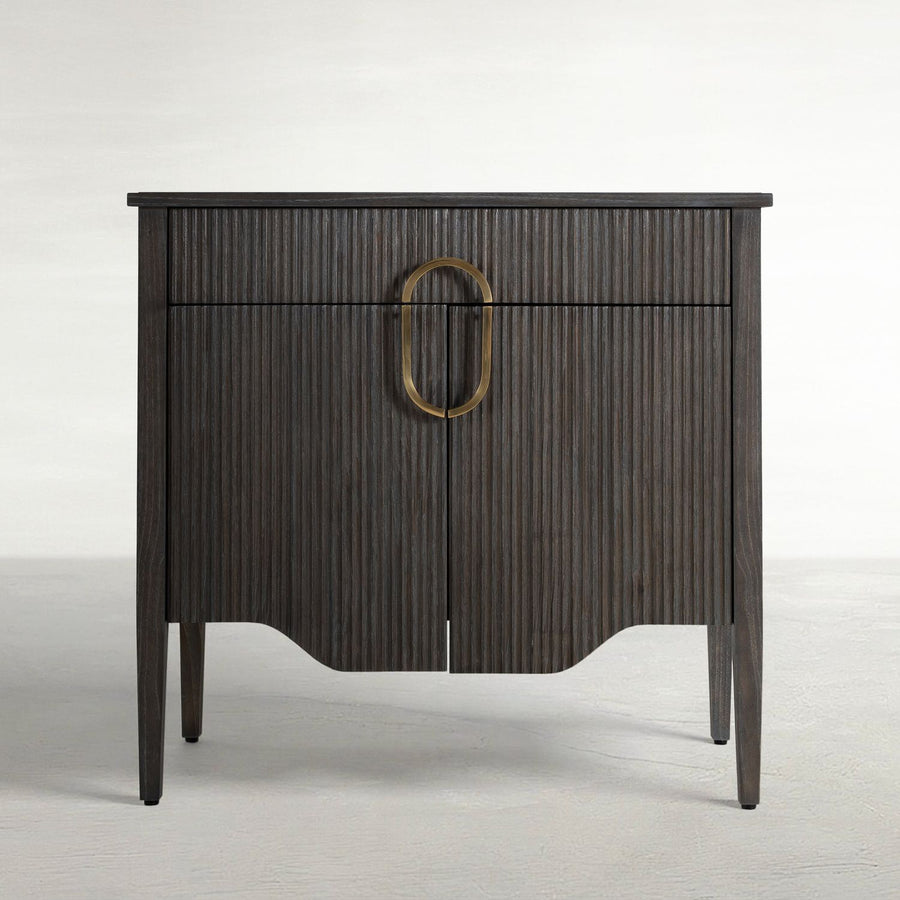 Darrius Wood Tapered Legs Nightstand - 1 Drawer, Cerused Ash