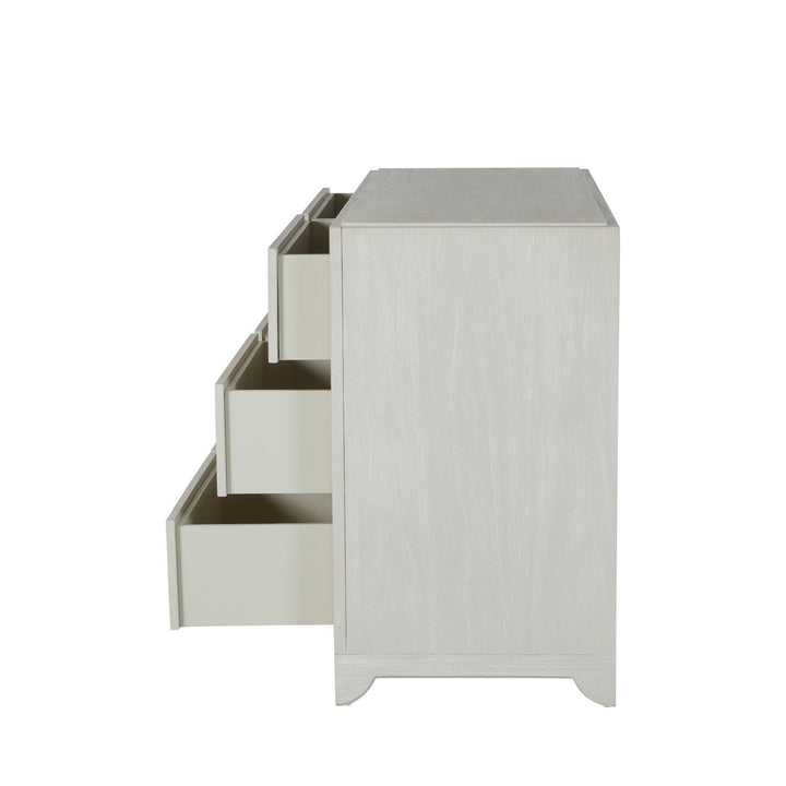 Fairmont Mindi Wood Dresser - 6 Drawers, Cerused White