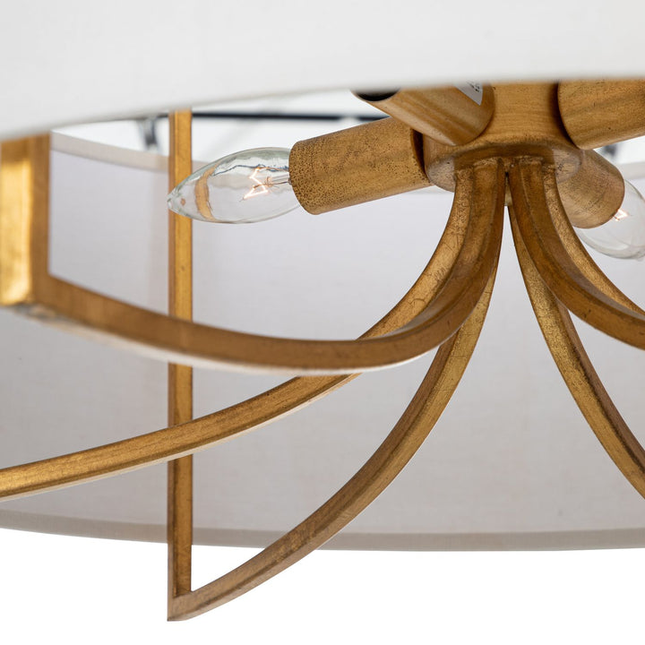 Lacey Metal Vintage Gold Semi-Flush Mount - 24.5 In. D X 20.25 In. H