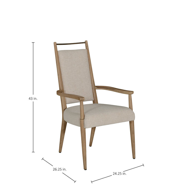 Highland Oak High Back Dining Arm Chair - Dawn