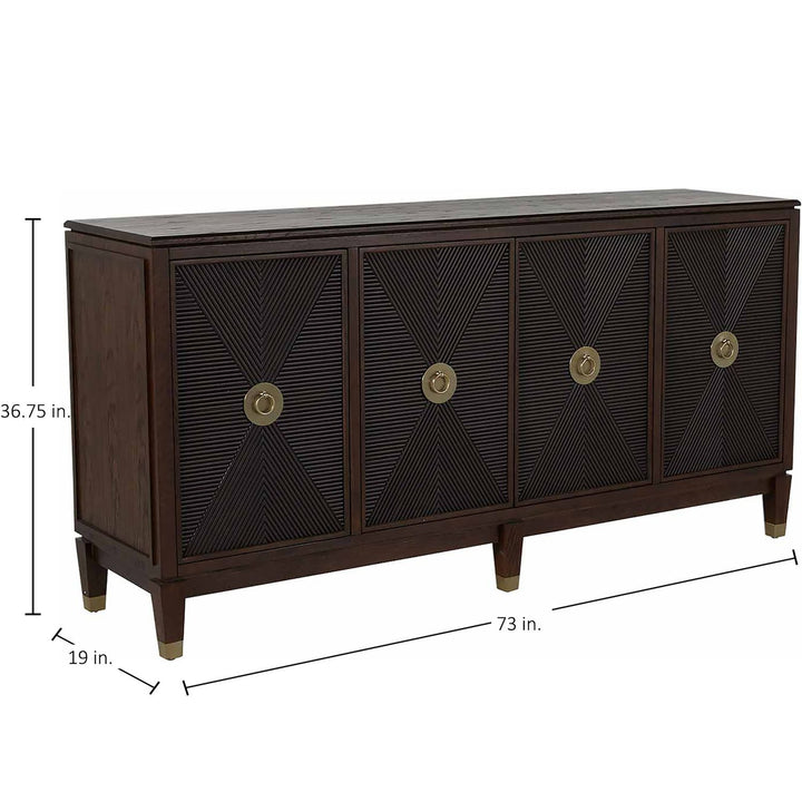 Saffron Oak Transitional Cabinet - 8 Shelves, Tuscan Brown