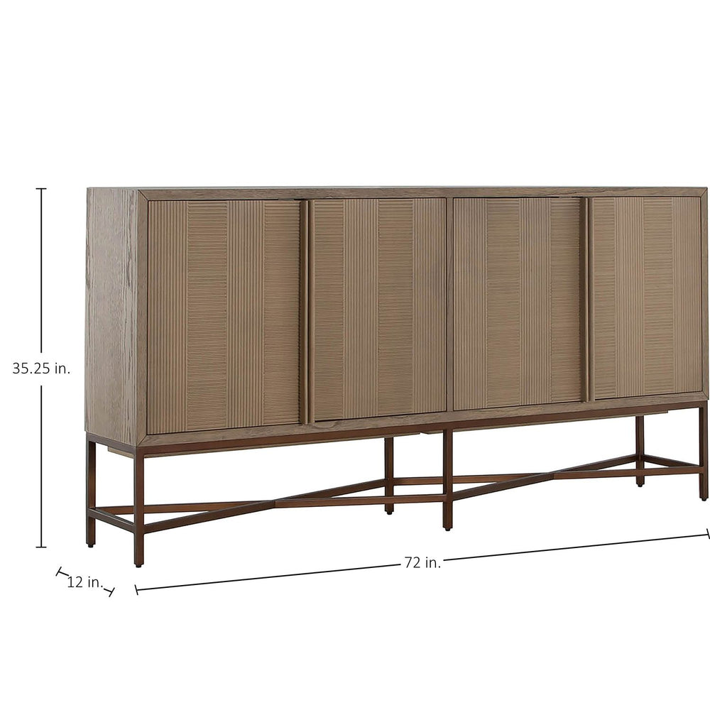 Carol Oak Wood Storage Sideboard - 2 Shelves, Light Natural Blonde