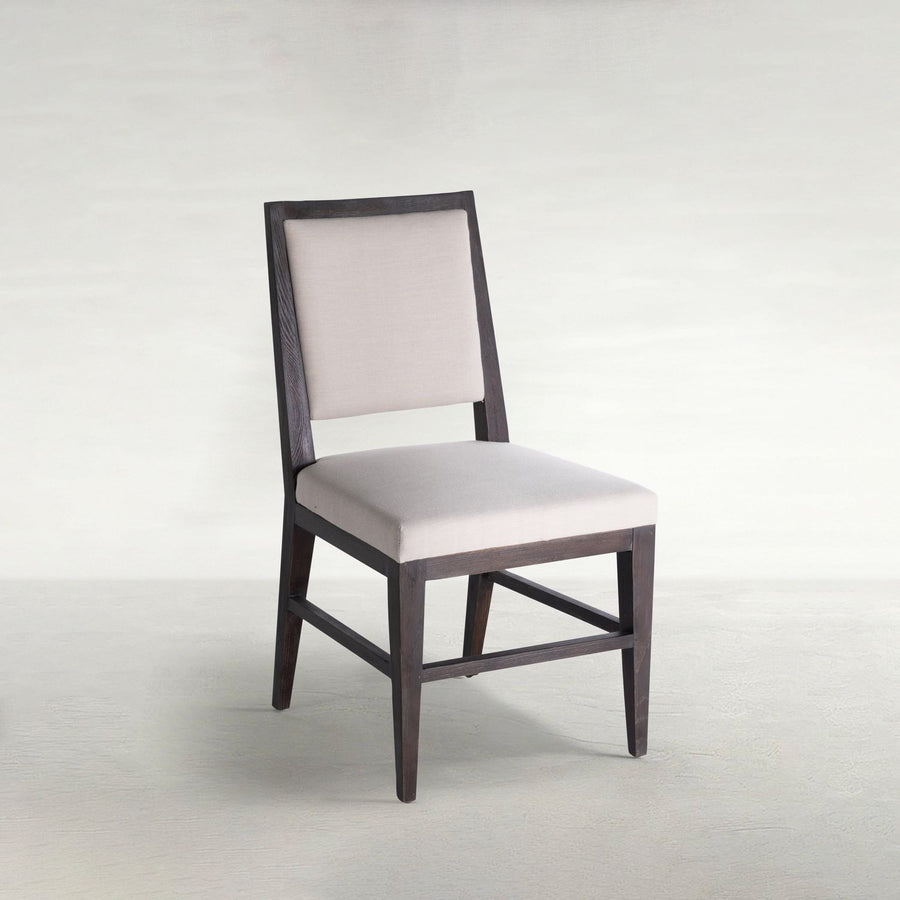 Julius Oak Tapered Legs Dining Chair - Cerused Ash Ivory Beige