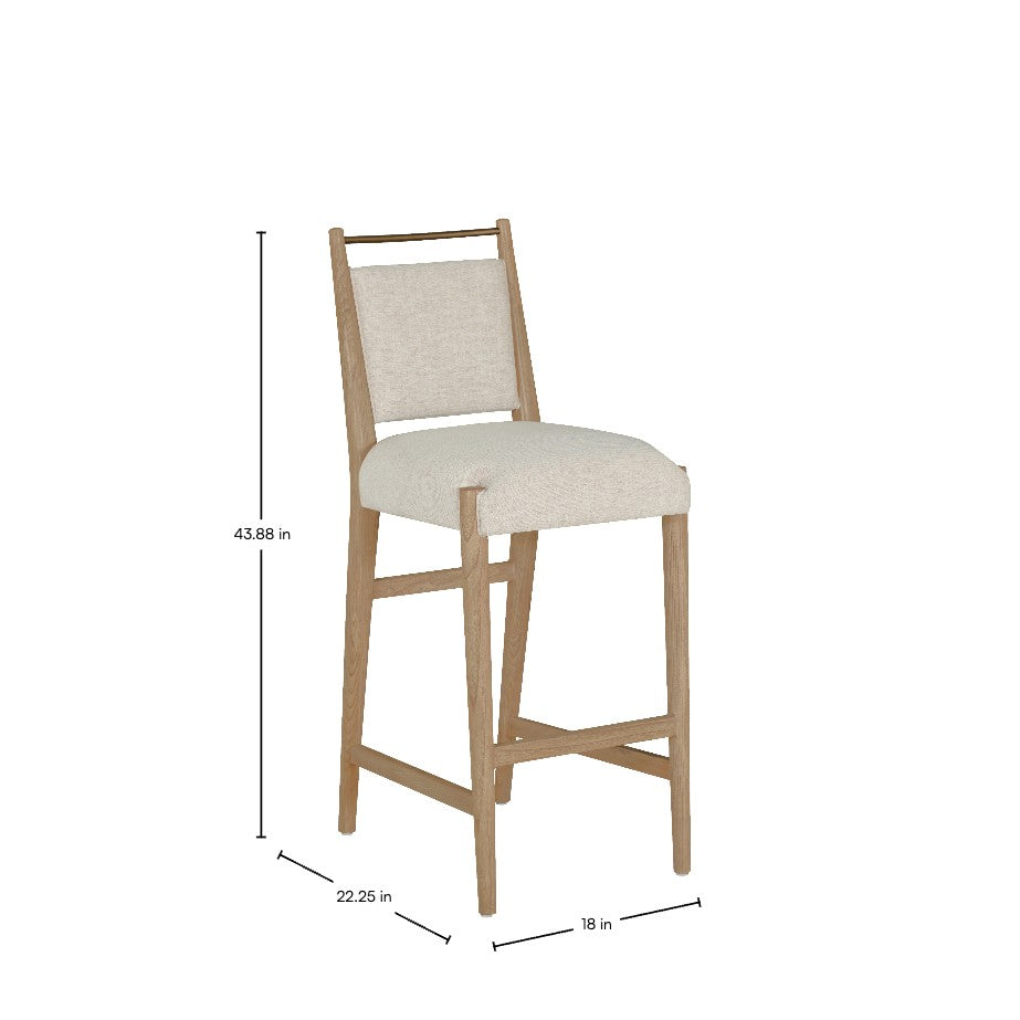 Highland Oak Reclined Back Bar Stool - Dawn