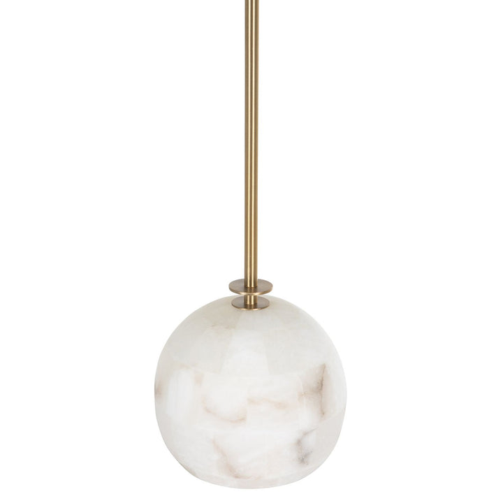 Vivianna Metal Alabaster Antique Brass Console Lamp - 35.5 In. H