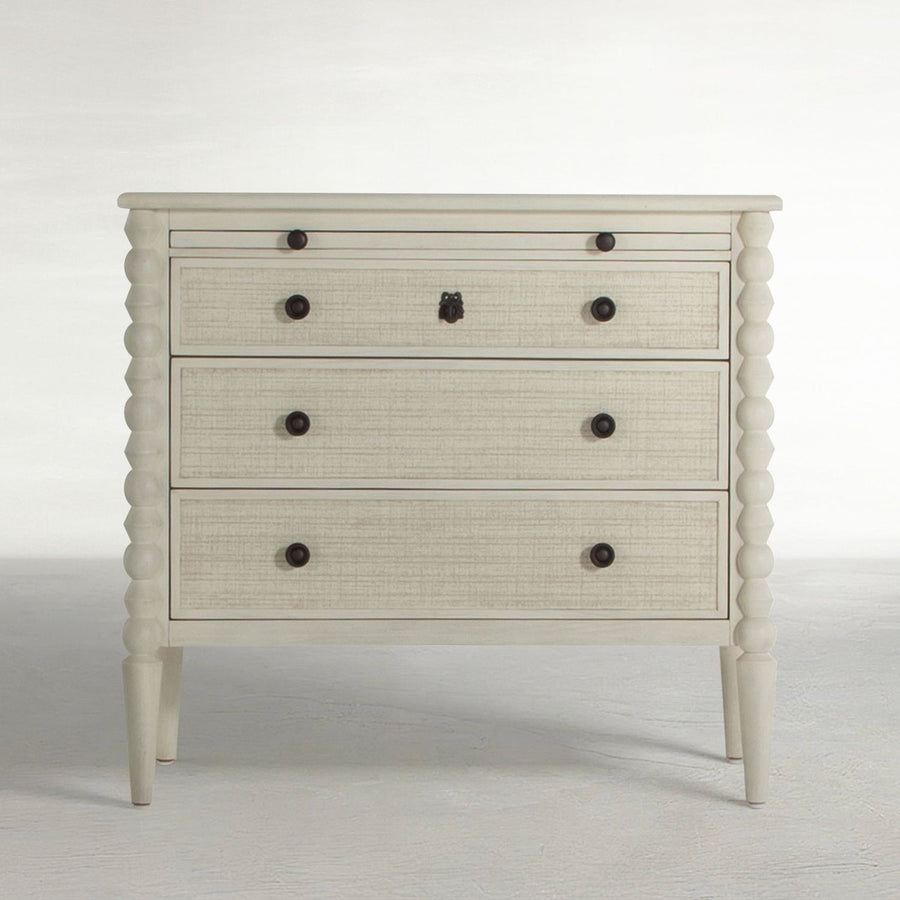 Jennifer Mahogany Mindi Wood Chest - 4 Drawers, Antique Chalk White