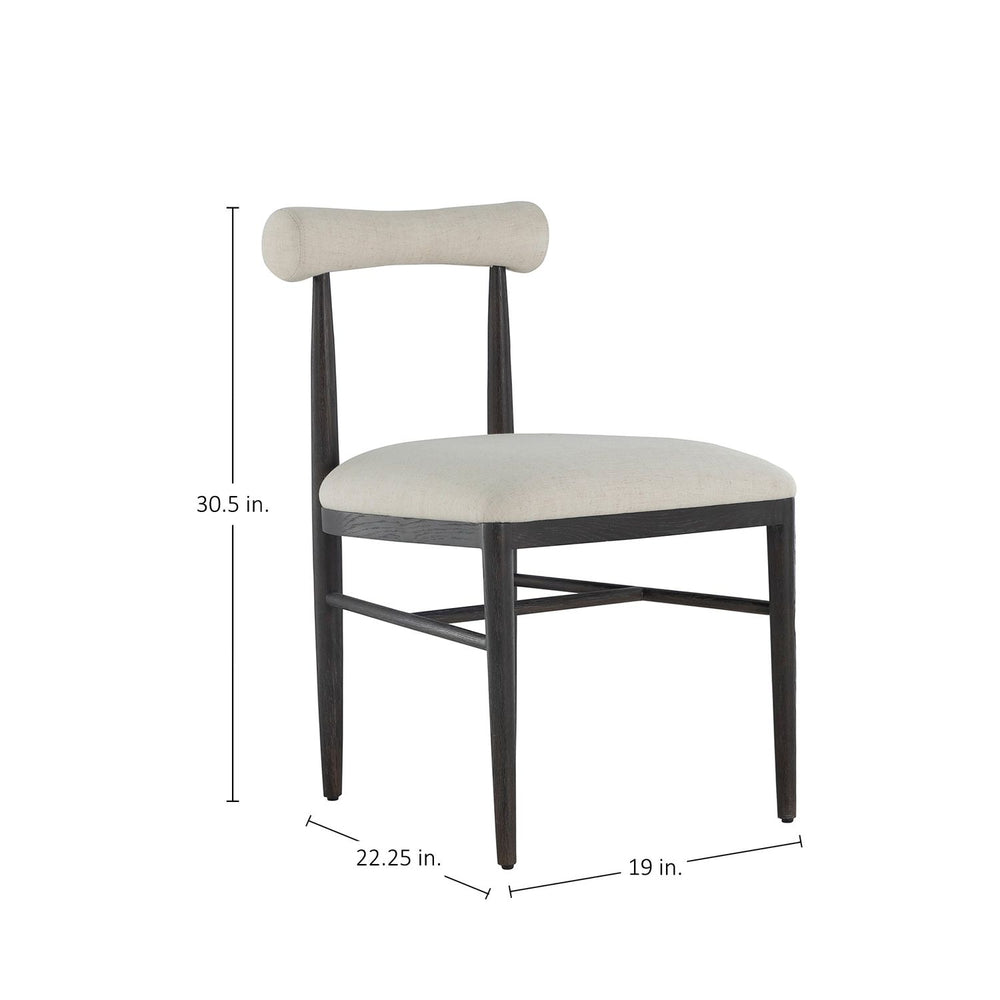 Vira Oak Side Chair - Cerused Forest Black Linen